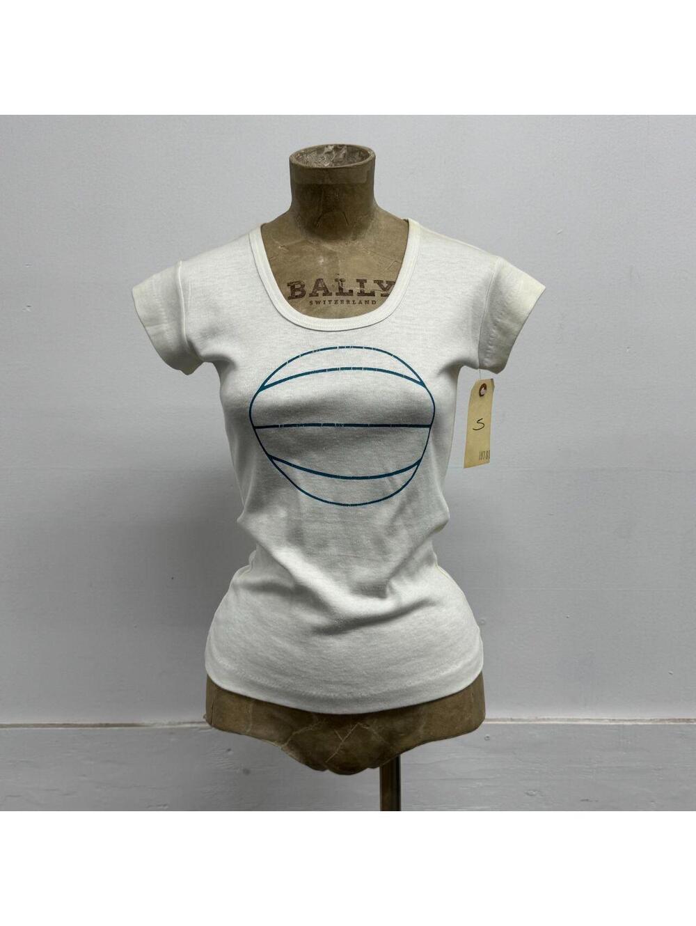 Vintage 1970s Connell of California White Basketball Graphic Baby Tee